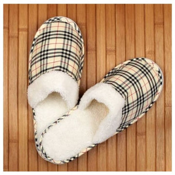 Warm Toe Tartan Closed Slipper 100% Terry Cotton