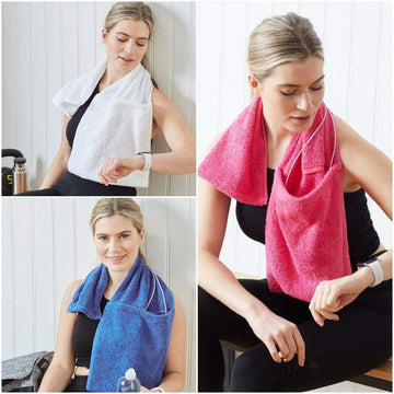 100% Combed Cotton 500 Gsm Terry Towelling Gym Towel With Zip Pocket