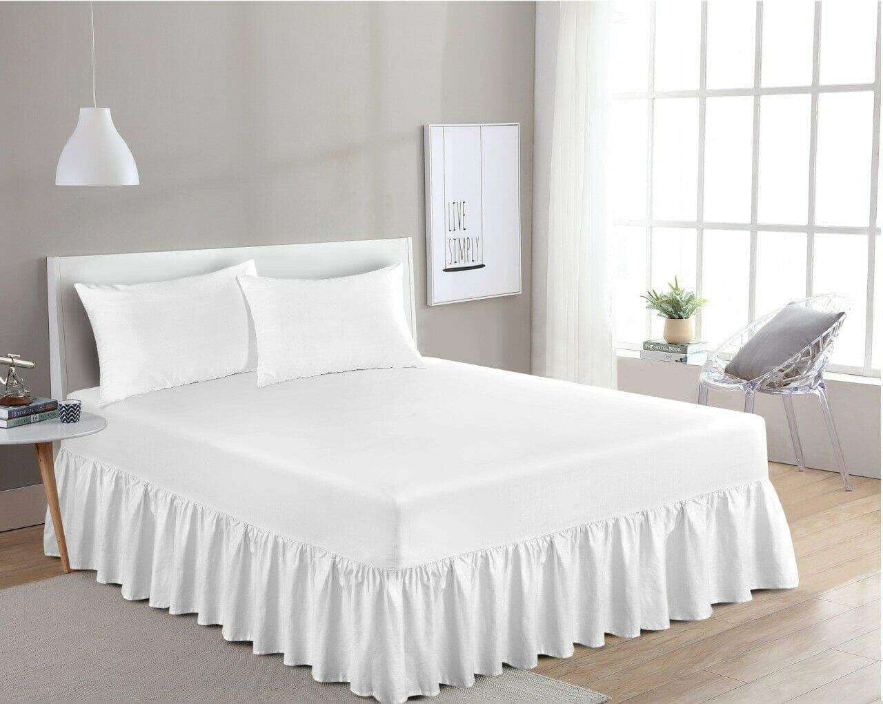 fitted sheet with valance attached