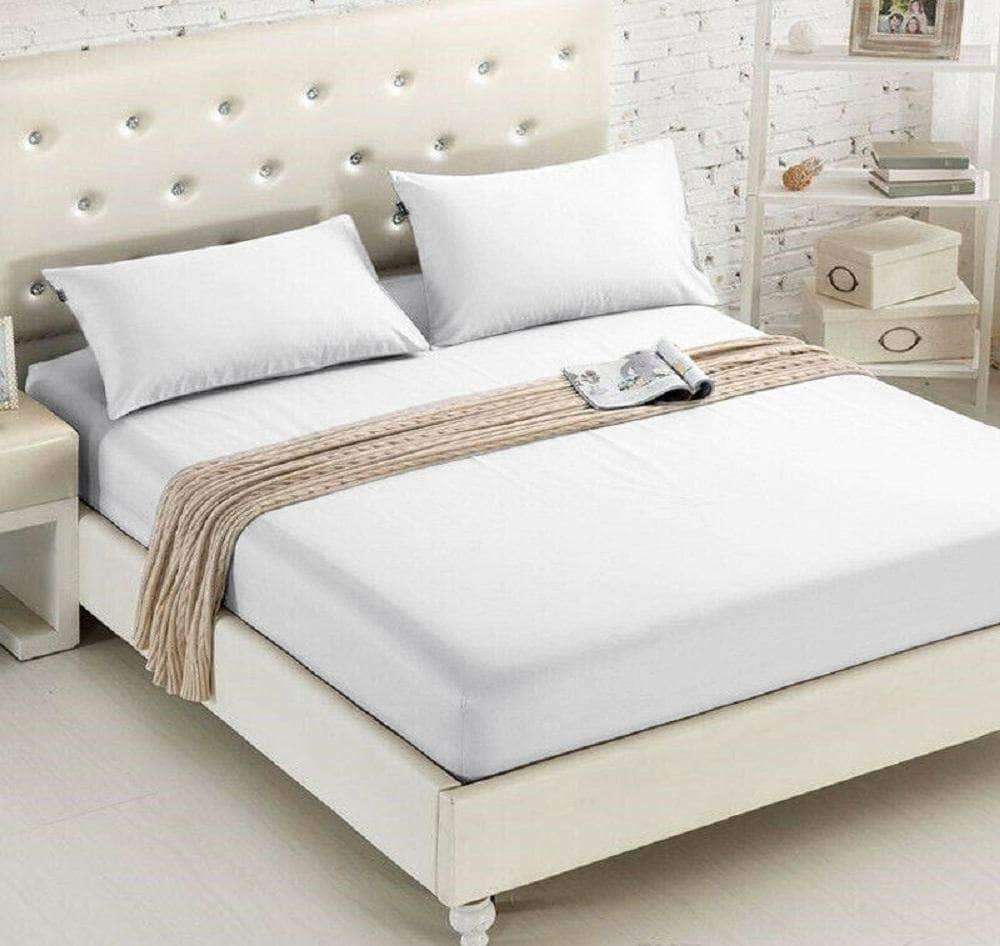 200 Thread Count Fitted Sheet Bed Sheets 100% Cotton Hotel Quality Fit Bed Cover Bed and Bath Linen