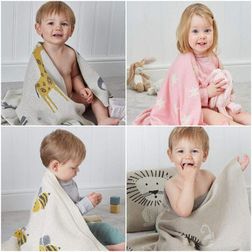 Ideal Baby Blanket 100% Cotton Knitted Soft Baby Blankets ( 80 x 100 cm)