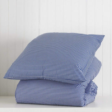 Luxury Gingham Check Duvet Cover Set With Pillowcases Bedding Set
