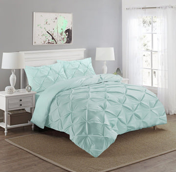 Luxury Pintuck Duvet Cover Set 100% Egyptian cotton With Pillowcase Single Double King Super King bedandbathLinens