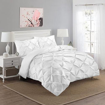 Luxury Pintuck Duvet Cover Set 100% Egyptian cotton With Pillowcase Single Double King Super King bedandbathLinens