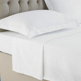 Premium Hotel Quality 100% Egyptian Cotton Satin Stripe Flat Sheet Sateen Bed Sheet Bed and Bath Linen