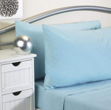 light blue fitted sheet