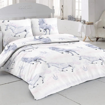 Unicorn Printed Duvet Quilt Cover Set With Pillowcases