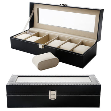Watch Storage Case Display Box Jewelry Organizer Leather Glass