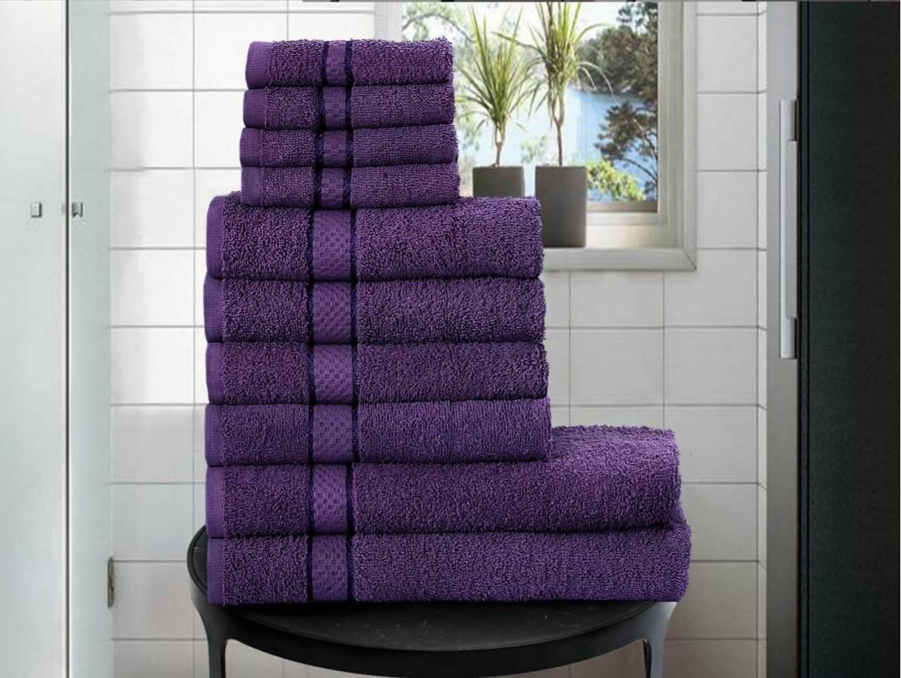 Luxury 10 PIECES TOWEL BALE SET 100 COTTON FACE HAND BATH TOWELS FOR Bed and Bath Linen