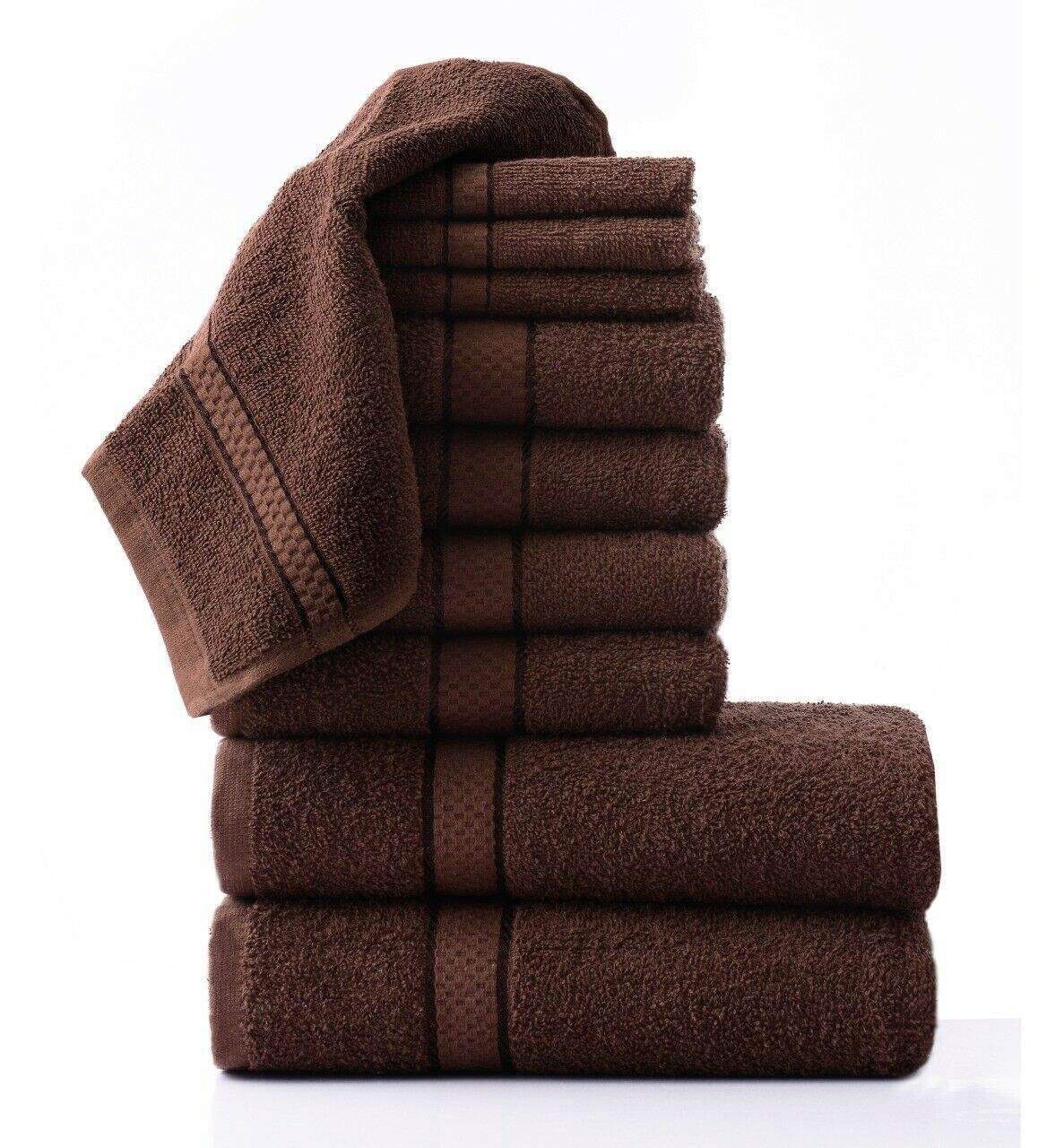 10 PIECES BALE TOWEL SET 100% COTTON FACE HAND BATH TOWEL bedandbathLinens