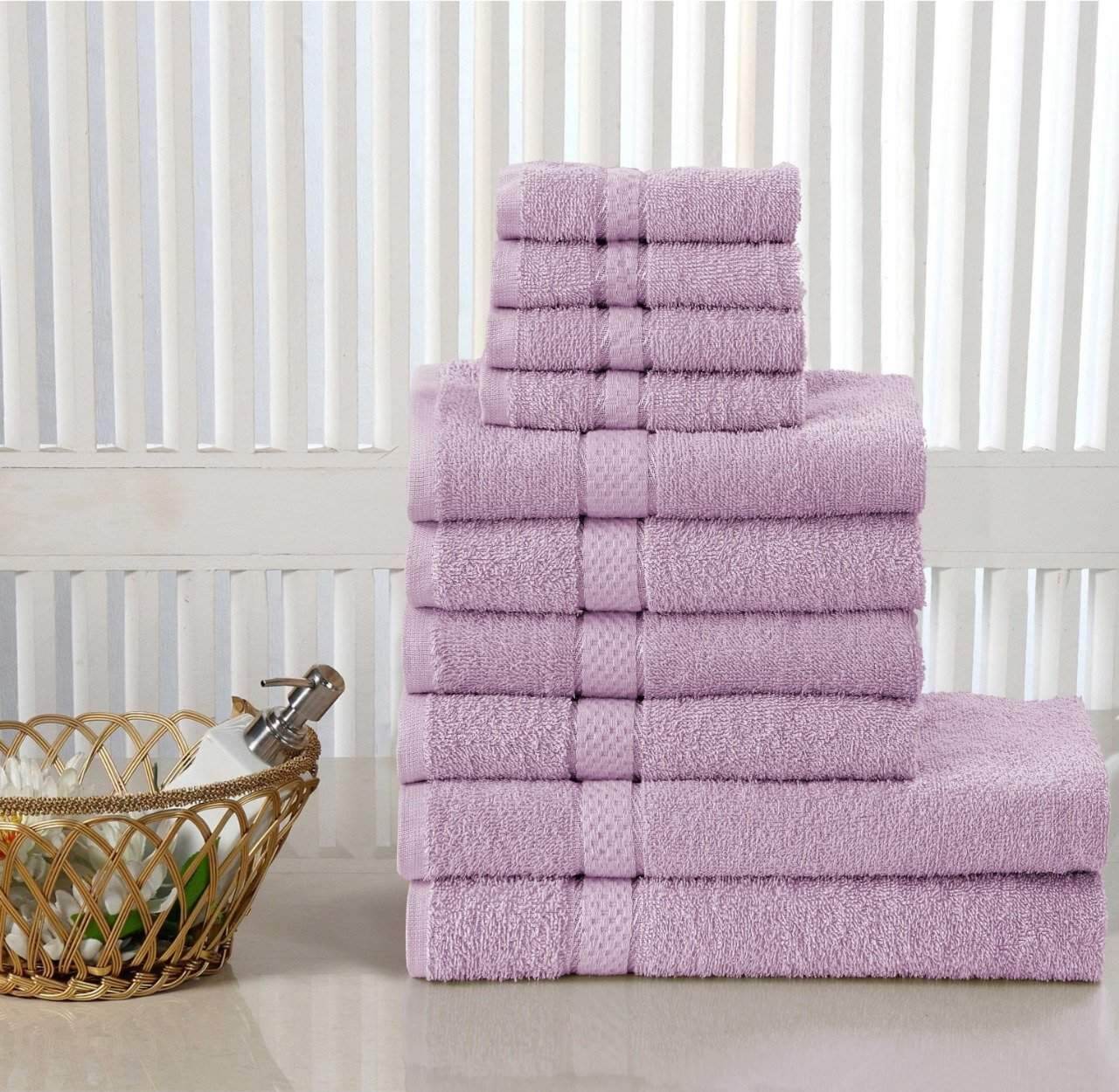 10 PIECES BALE TOWEL SET 100% COTTON FACE HAND BATH TOWEL bedandbathLinens