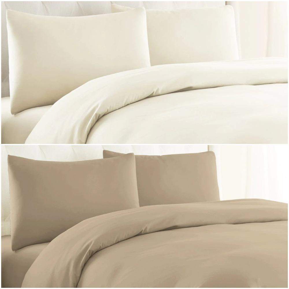 100 Cotton Percale Duvet Cover With Housewife Pillowcases Bed and