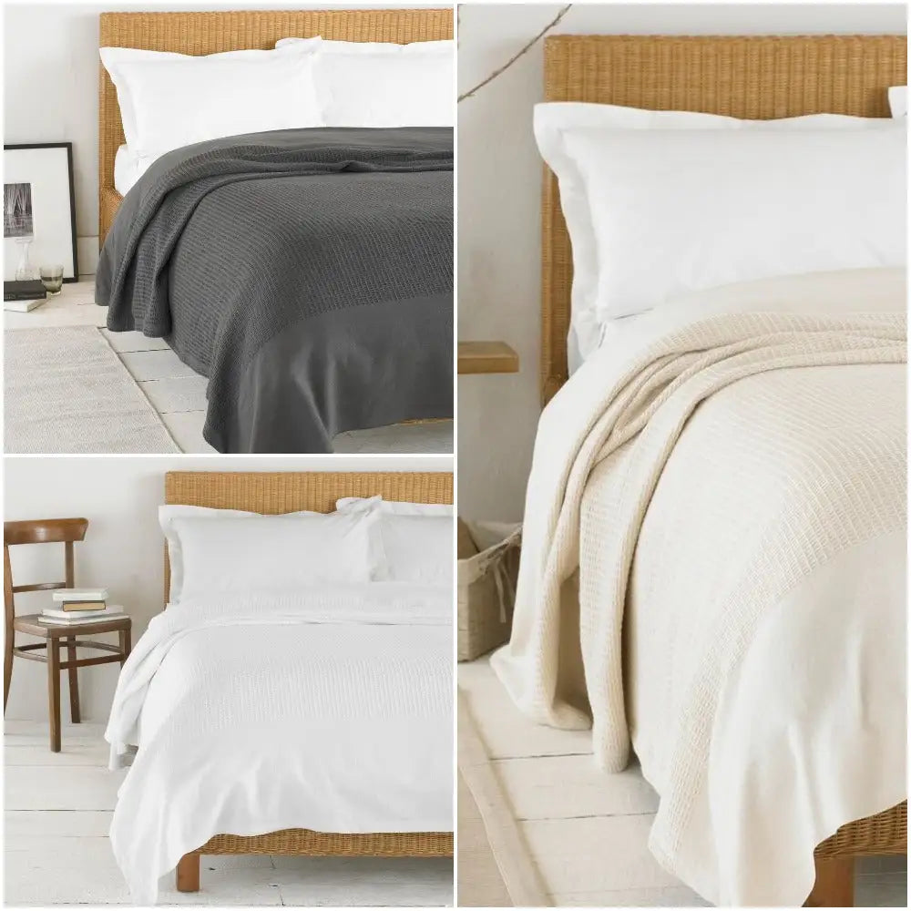 100% Cotton Waffle Blanket Style and Texture For Your Bedroom Bed and Bath Linen