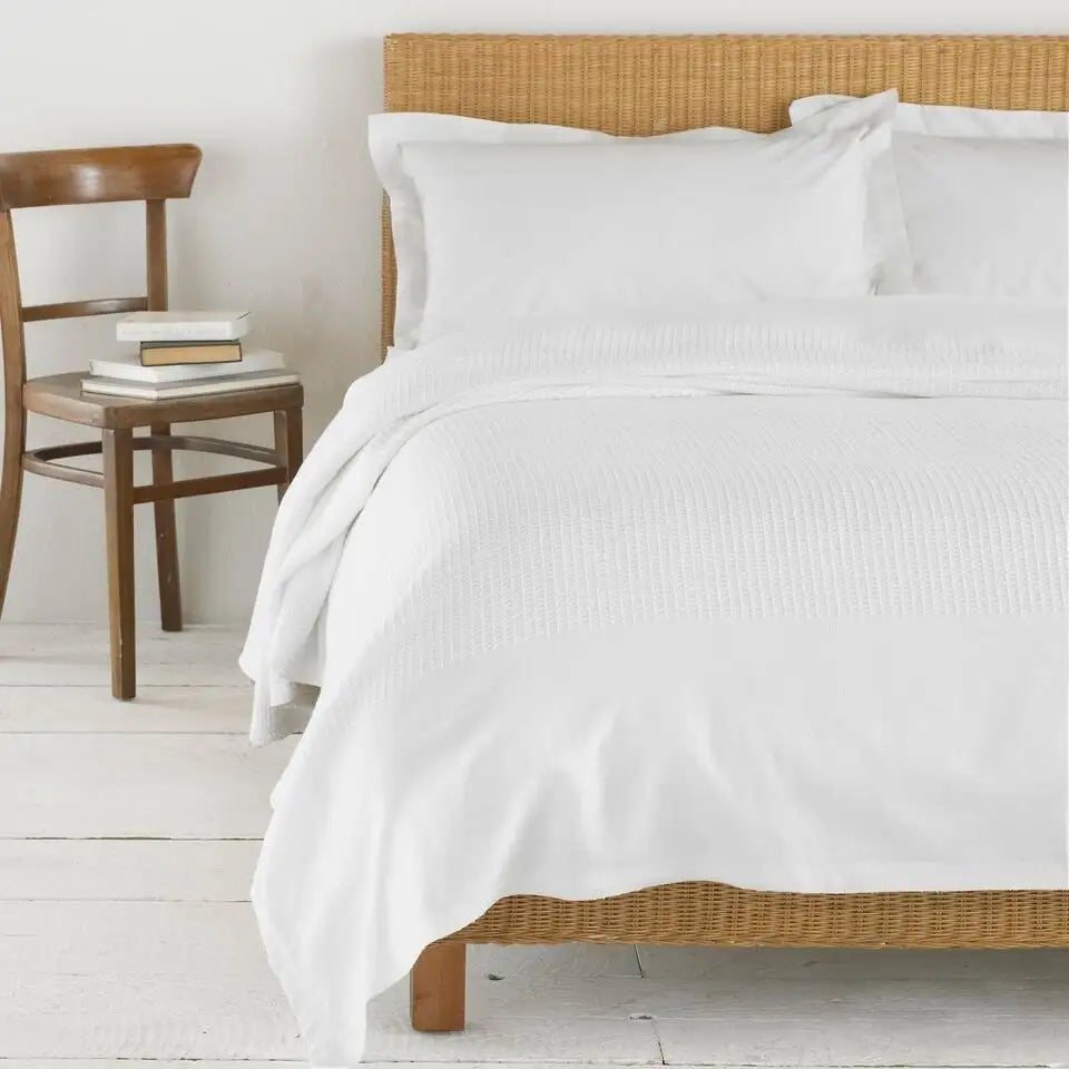 white waffle blanket