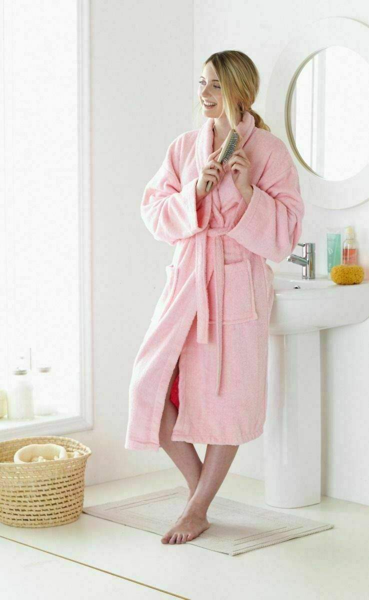 100% EGYPTIAN COTTON TERRY TOWEL DRESSING GOWN TOWELLING BATHROBE bedandbathLinens