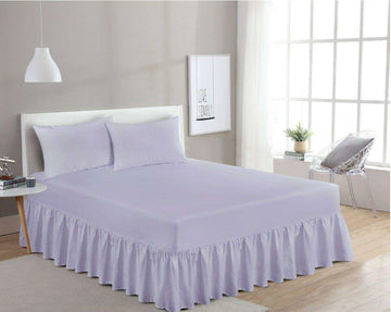 100% Egyptian Cotton Extra Deep Plain Dyed Deep Frilled Fitted Valance Sheets