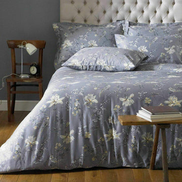 100% Egyptian Cotton Floral Bird Duvet Cover Sateen Quilt Bedding Set With Pillowcase
