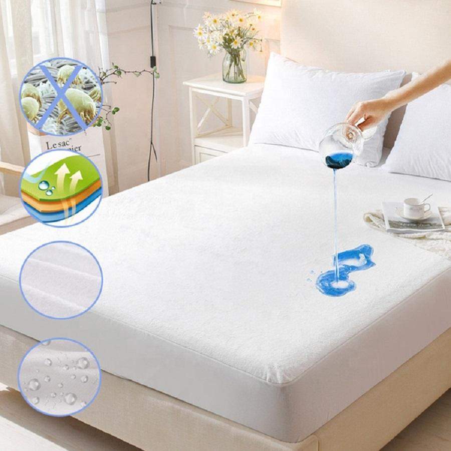 100% WATERPROOF TERRY TOWEL MATTRESS PROTECTOR FITTED SHEET ALL SIZES bedandbathLinens