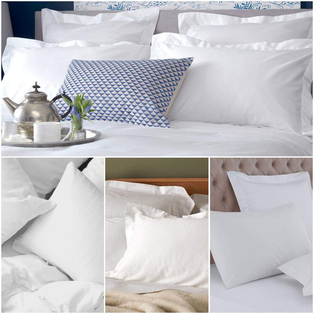200TC 100% Cotton White Pillowcases Pair Pack Bed and Bath Linen