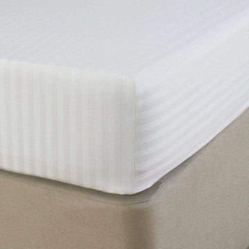 250 TC 100% Egyptian Cotton Sateen Stripe 30cm Deep Fitted Sheet