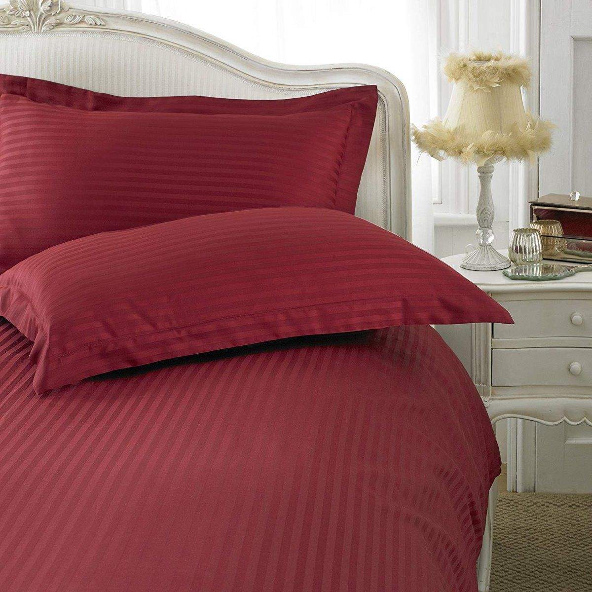 250 Thread Count Egyptian Cotton Sateen Stripe Duvet Cover Set Bed and Bath Linen