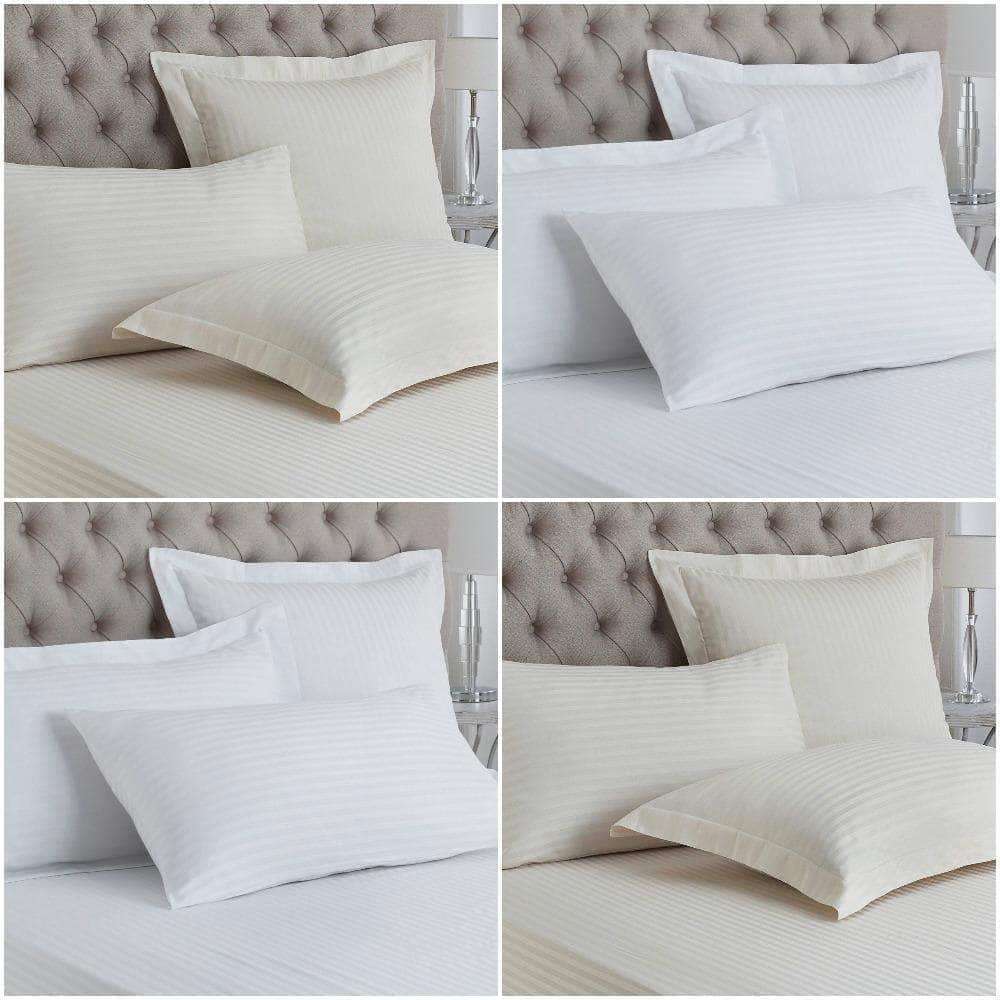 250 Thread Count Sateen Stripe 100% Egyptian Cotton Pillow cases Bed and Bath Linen