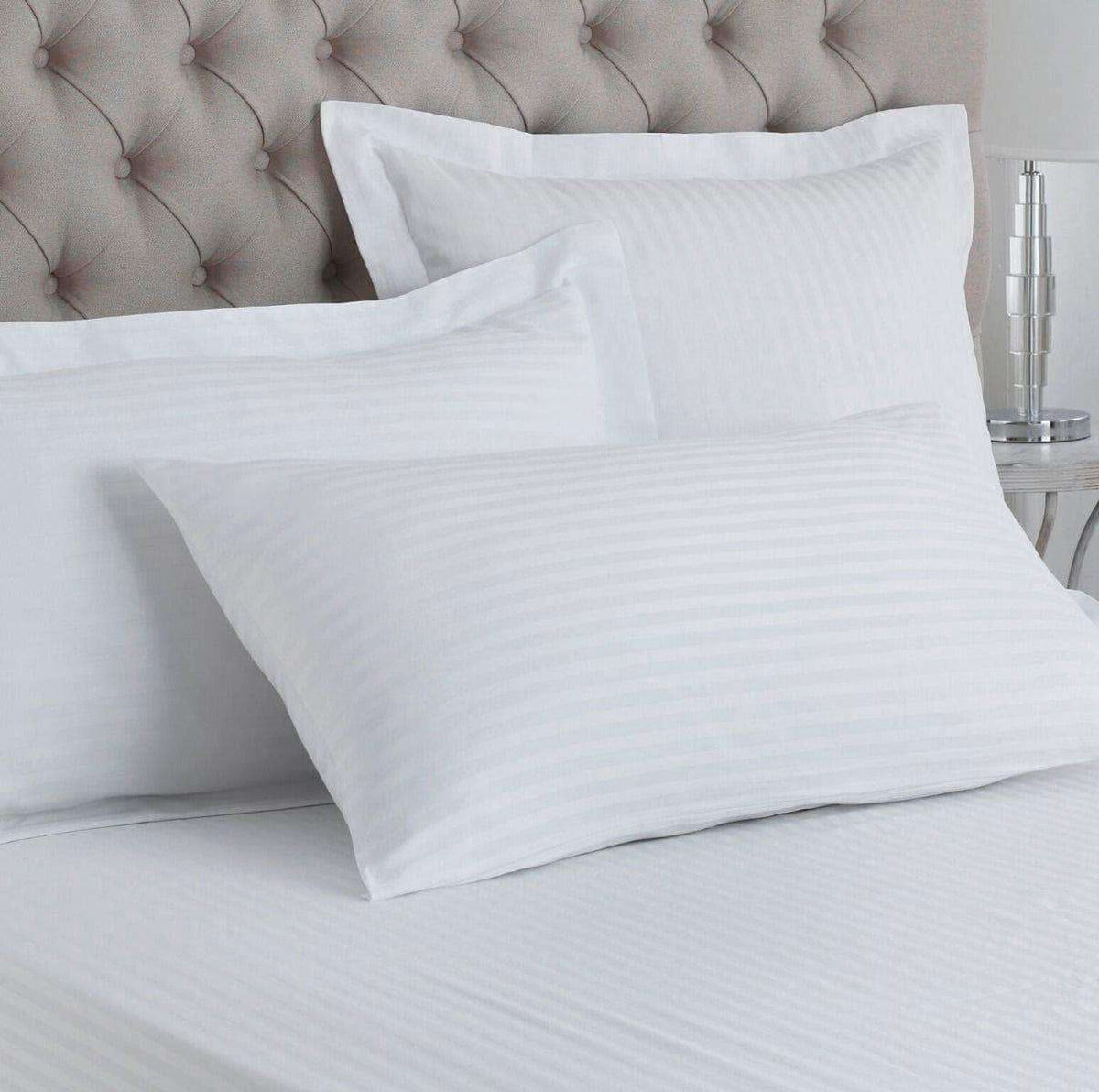 250 Thread Count Sateen Stripe 100% Egyptian Cotton Pillow cases Bed and Bath Linen