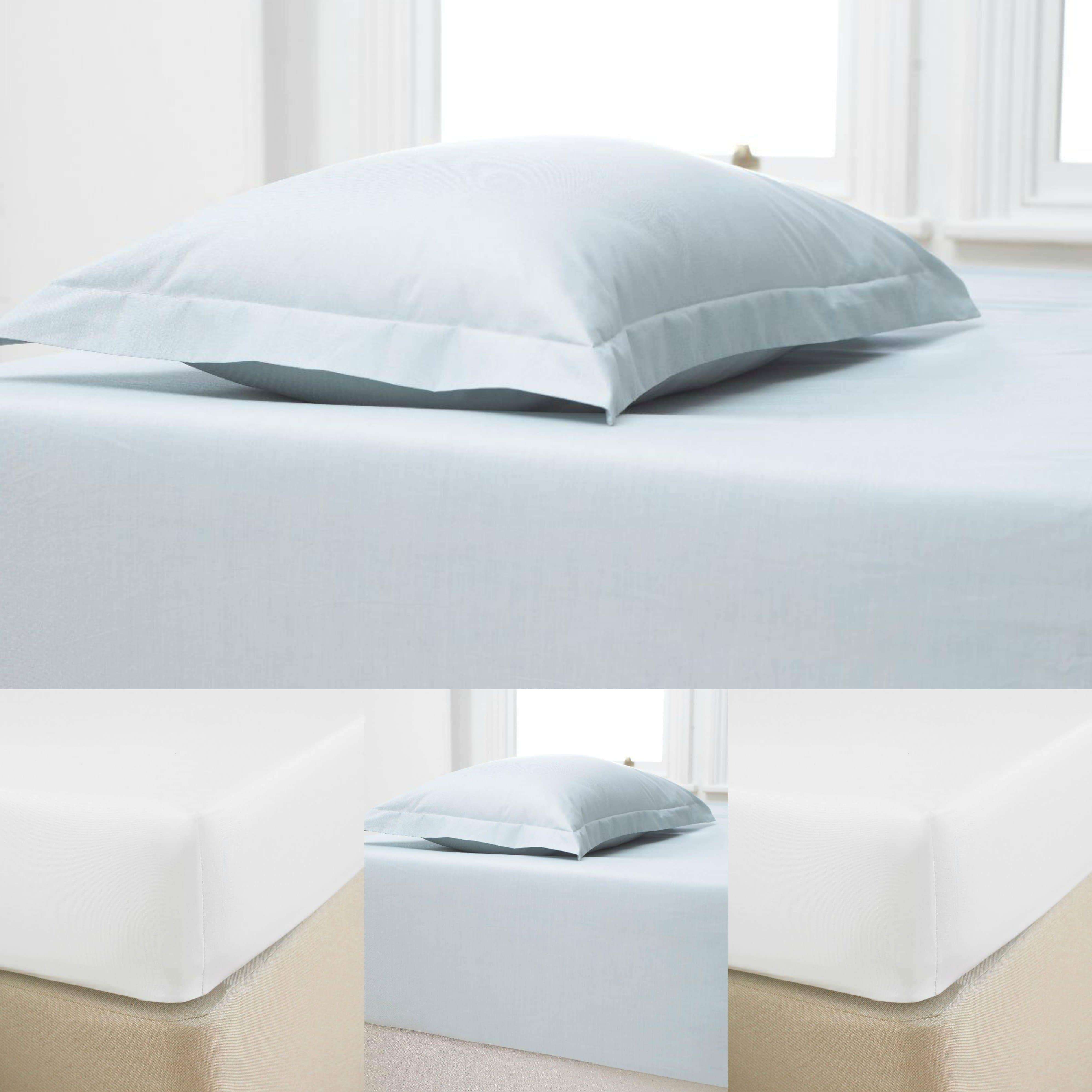 100 Egyptian Cotton 400 TC, 30cm Deep Fitted Sheet Bed and Bath Linen