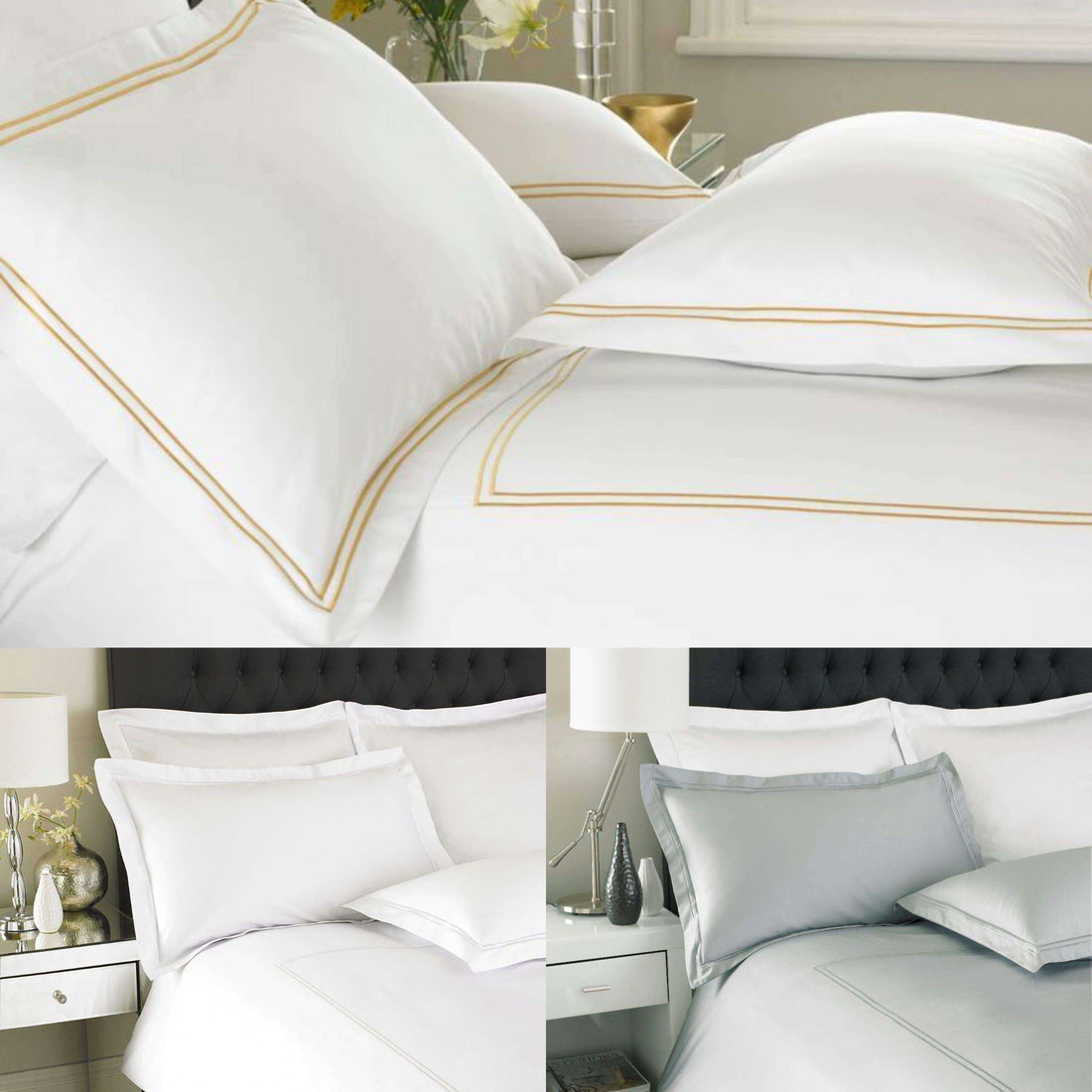400 thread Duvet Set 2 Row Cord 100 Egyptian cotton All Sizes Bed