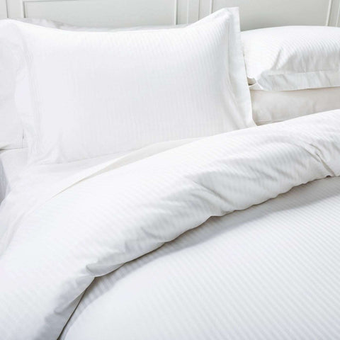 500 TC 100% Egyptian Cotton Sateen Stripe Duvet Cover & Fitted Sheet bedandbathLinens