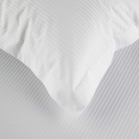 500 Thread Count 100% Egyptian Cotton Sateen Stripe Duvet Cover & Fitted Sheet bedandbathLinens