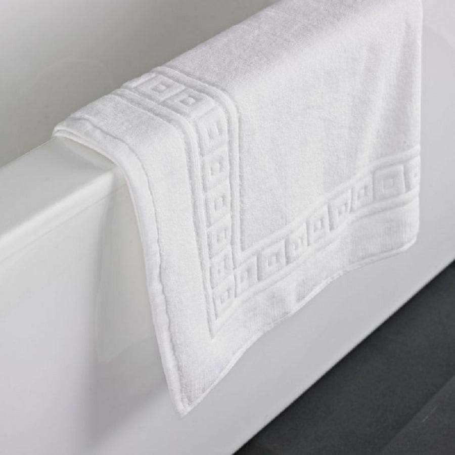 750 GSM 100% Cotton Spa & Bathroom Non Slip Bath Mat Greek Design (50x75) Bed and Bath Linen