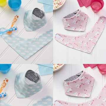Baby Feeding kids Bibs Triangle Style 100% Jersey Cotton Pack Of 5 bibs