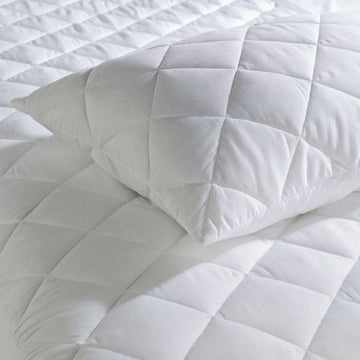 Bangor Zipper Quilted Pillow Protector Standard 50x75cm Pair Pack BedandbathLinen