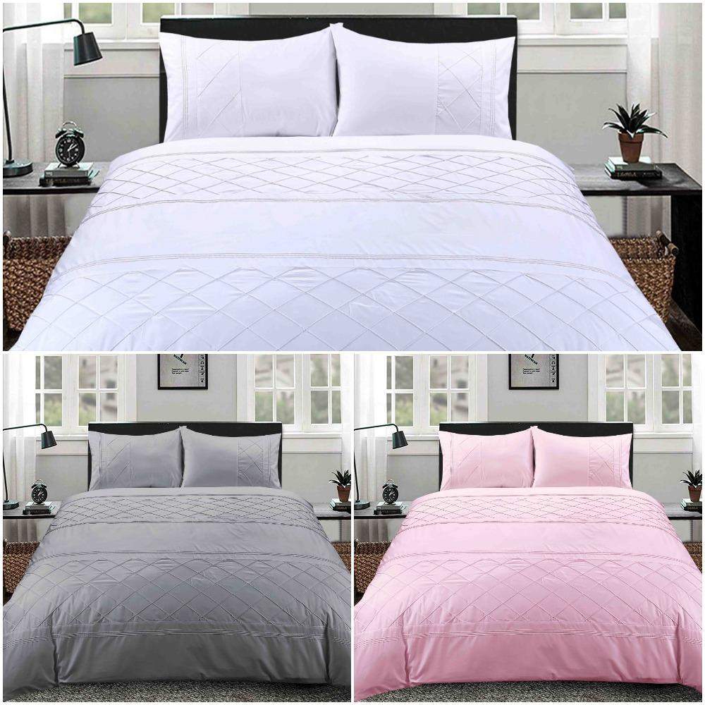 Belmount Pintuck Duvet Cover Set 100% Egyptian Cotton bedandbathLinens