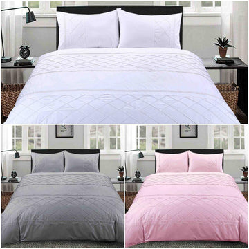 Belmount Pintuck Duvet Cover Set 100% Egyptian Cotton