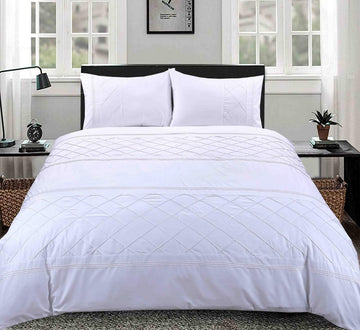 Belmount Pintuck Duvet Cover Set 100% Egyptian Cotton