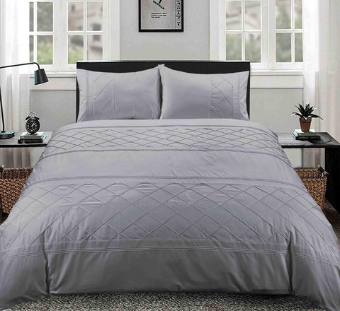Belmount Pintuck Duvet Cover Set 100% Egyptian Cotton bedandbathLinens