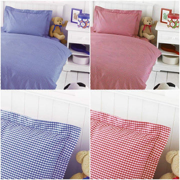 CHECKED DESIGN RED TODDLER DUVET COVER SET Bed and Bath Linen