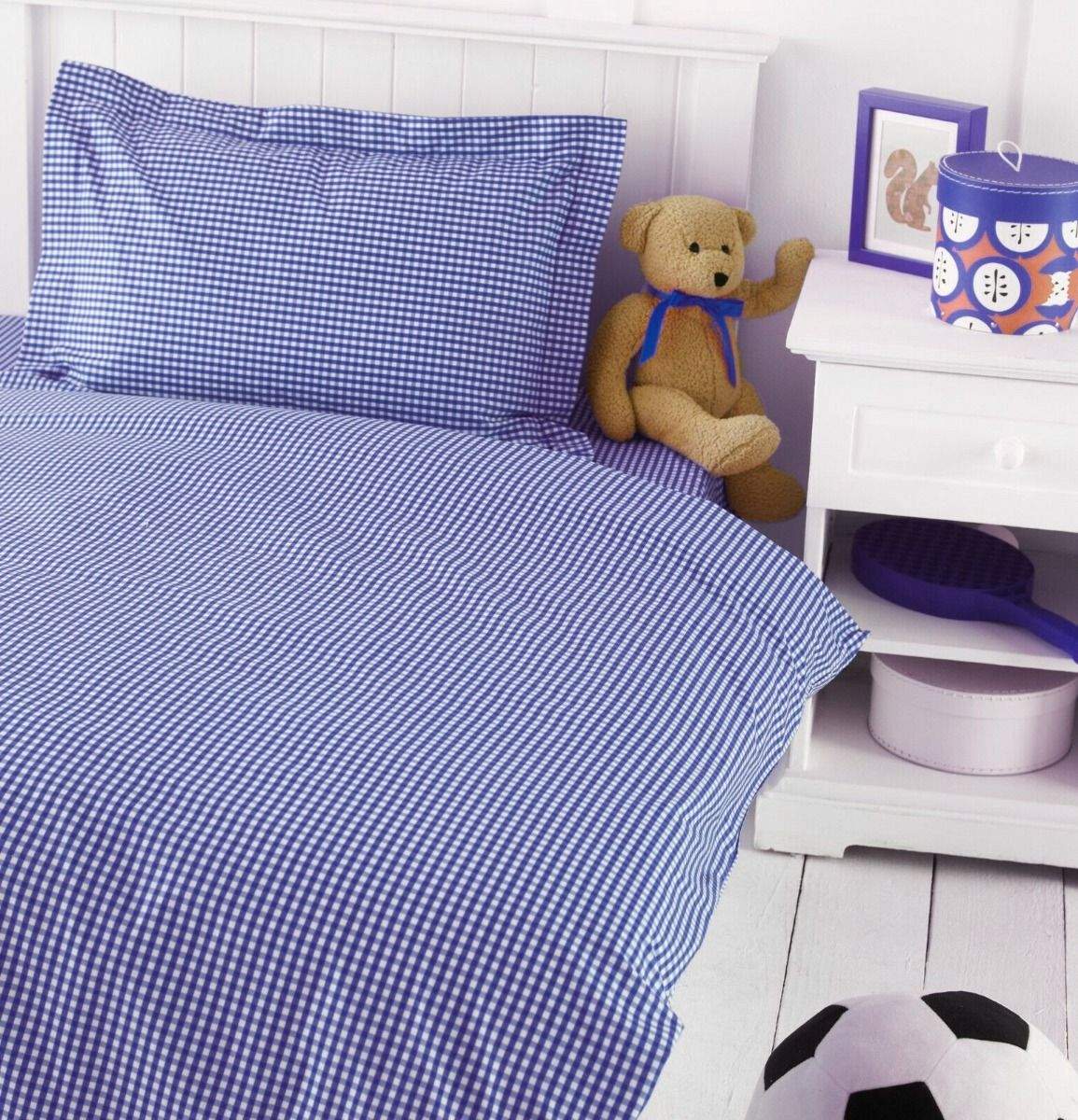 White blue check Duvet Cover Set