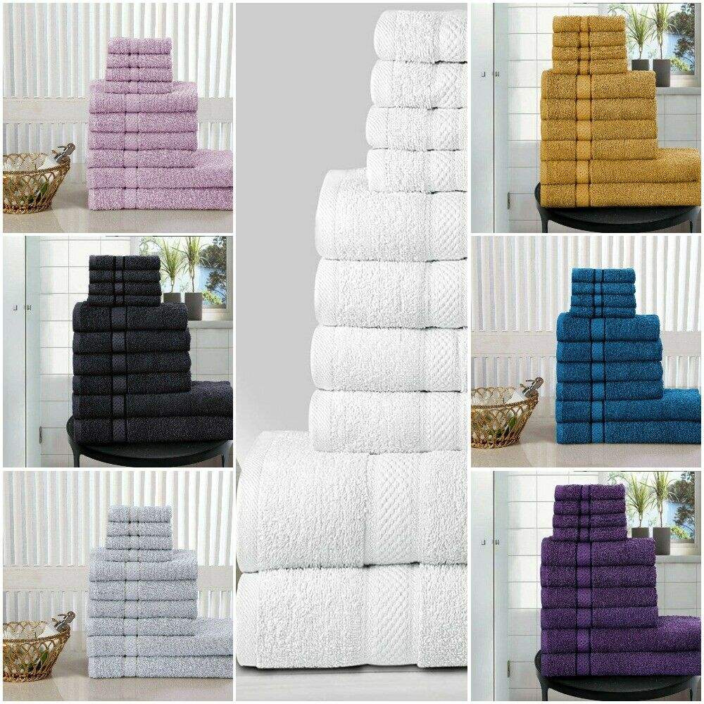 GIFT SET 10 PCS TOWEL BALE SET 100% COTTON TOWEL SETS HAND BATH & FACE TOWELS Bed and Bath Linen