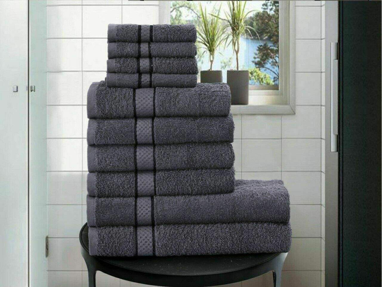 GIFT SET 10 PCS TOWEL BALE SET 100% COTTON TOWEL SETS HAND BATH & FACE TOWELS Bed and Bath Linen