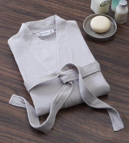Unisex cotton waffle dressing gown for home and spa use