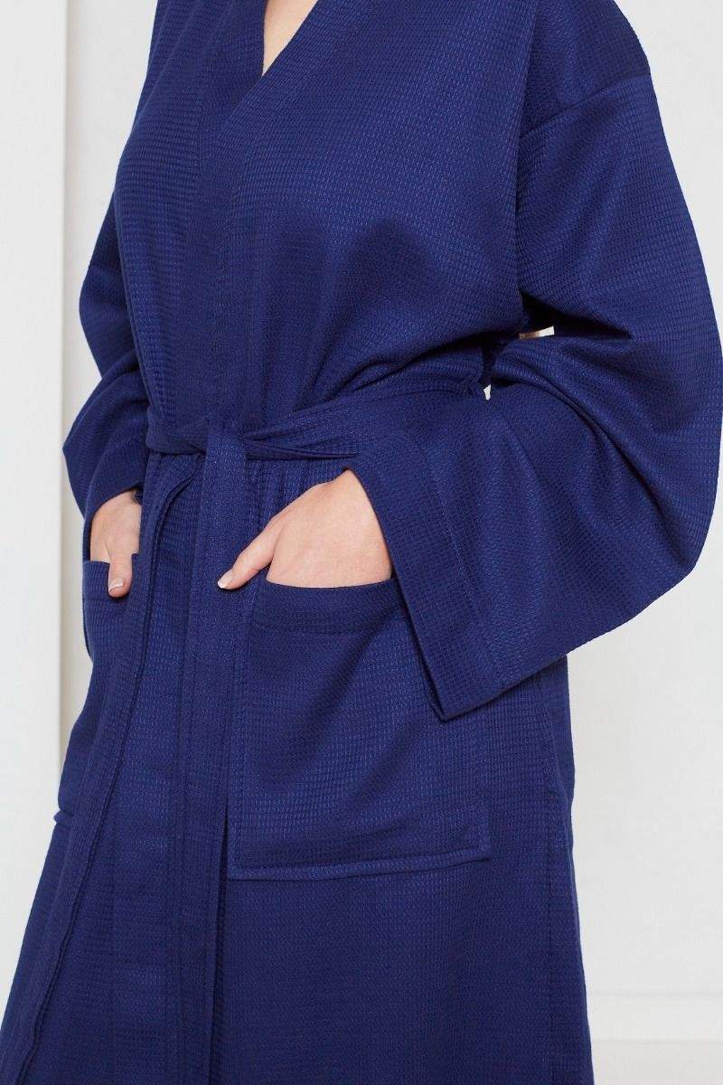 100% Combed Cotton Womens Waffle Dressing Gown, Kimono Style – Bed and Bath  Linen