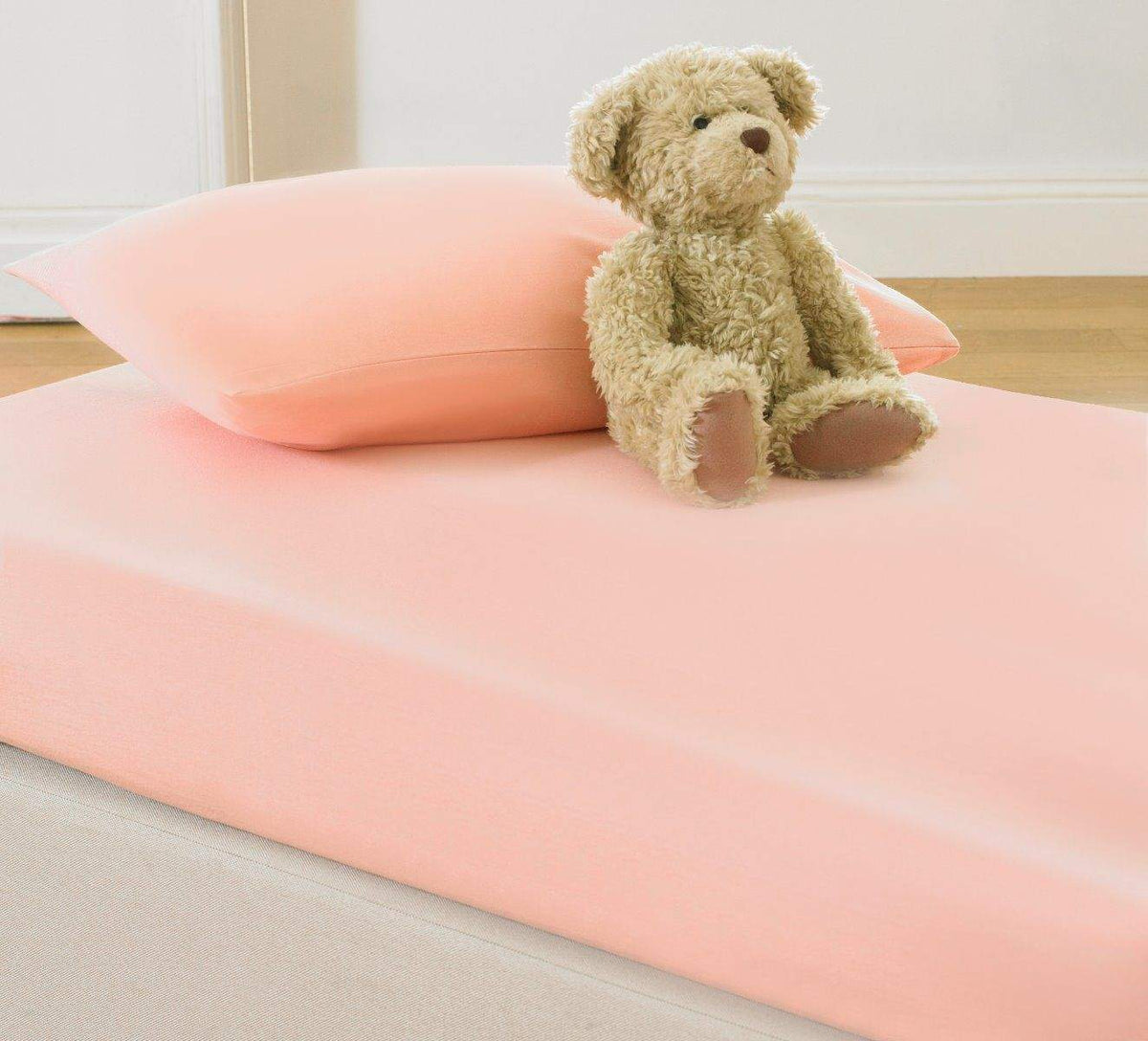 Kids 100% Cotton Jersey Fabric Fitted Sheet & Pillowcases Bed and Bath Linen