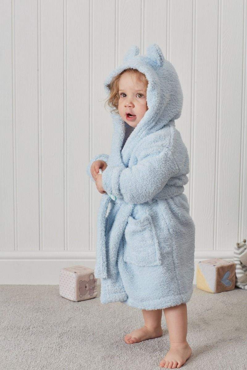 LUXURIOUS ZERO TWIST COTTON KIDS BATHROBES TERRY TOWELLING UNISEX BATH ROBE Bed and Bath Linen