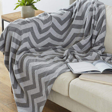 Lightweight Super Soft Knitted Cozy Warm Blanket Throw (125 x 150 cm)