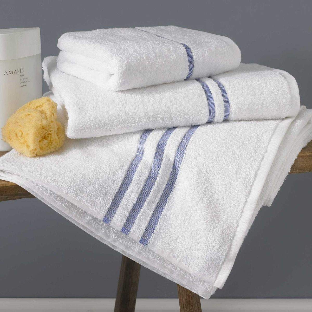 Luxury Hotel Quality 100% Combed Cotton Premium River Stripe Spa Towels Sets Bed and Bath Linen