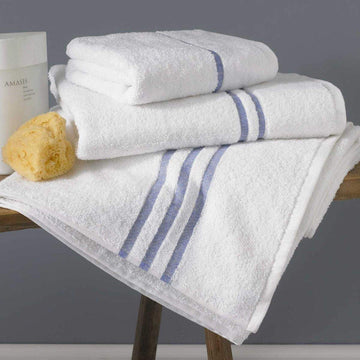 Luxury Hotel Quality 100% Combed Cotton Premium River Stripe Spa Towels Sets
