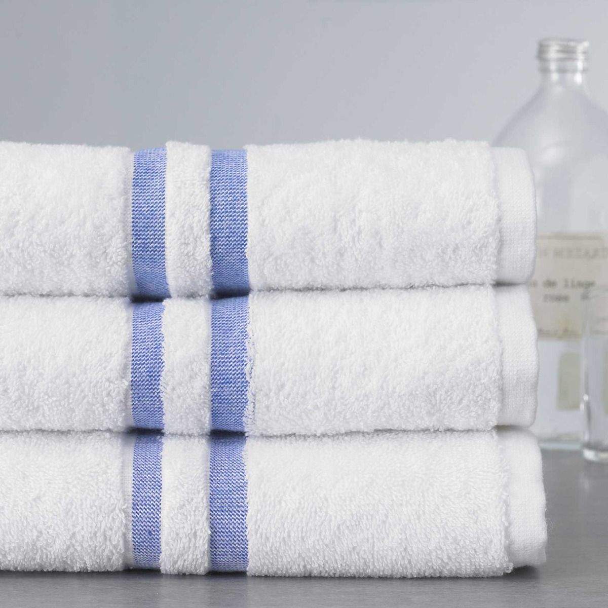 Luxury Hotel Quality 100% Combed Cotton Premium River Stripe Spa Towels Sets Bed and Bath Linen